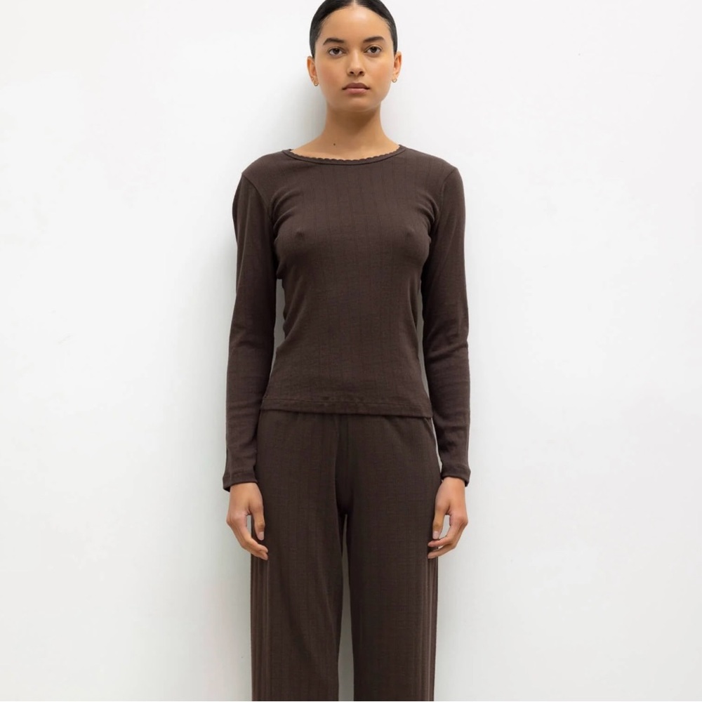 LESET Pointelle Slim Fit Longsleeve
